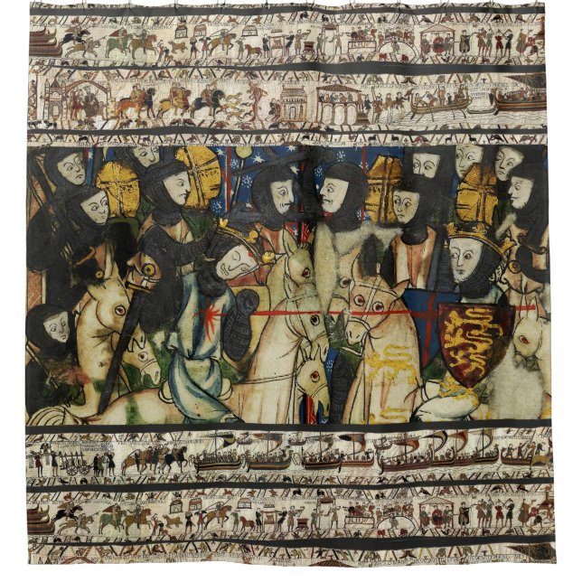 BAYEUX STEUERN 1066 Tod von König Harold Duschvorhang (Vorderseite)