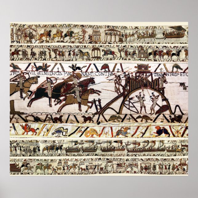 BAYEUX-STEUERSEITE DINANS, ANGRIFF AUF DEN SCHLAG POSTER (Vorne)