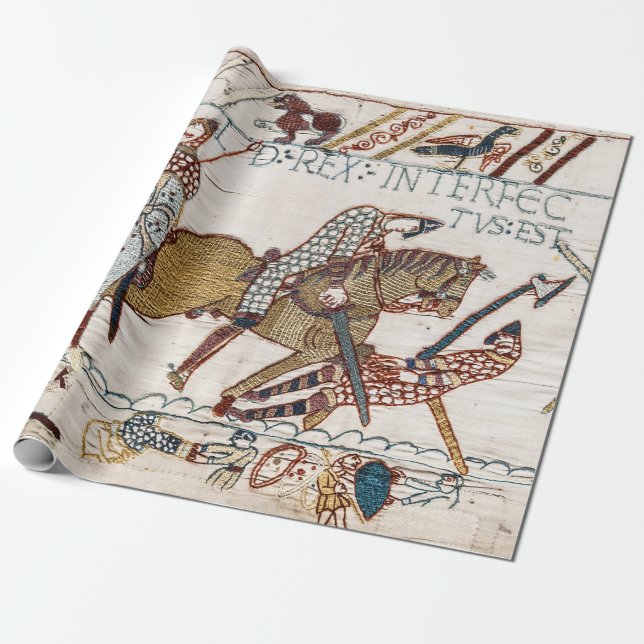 BAYEUX TAPESTRY Death of King Harold at Battle  Geschenkpapier (Ungerollt)