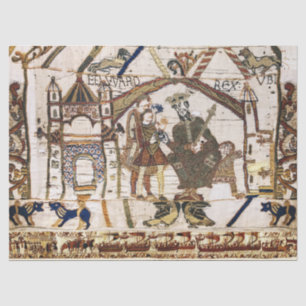 BAYEUX TAPESTRY King Edward Confessor und Harold Seidenpapier