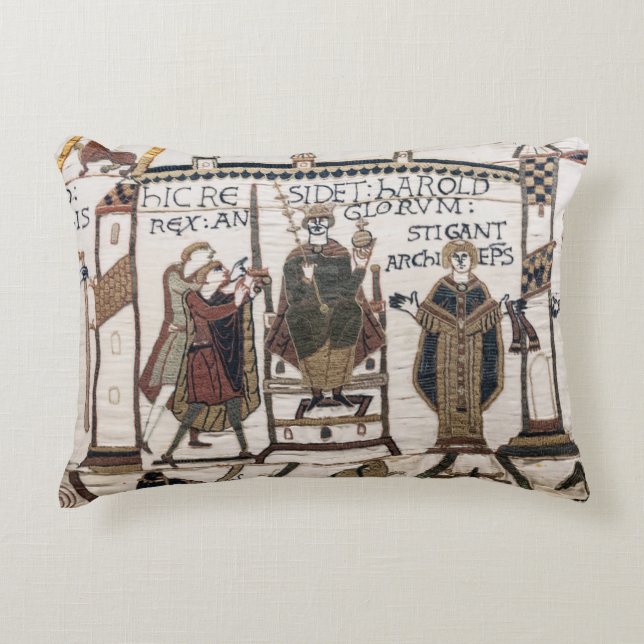 Bayeux Tapestry - King Harold Coronation Dekokissen (Vorderseite)
