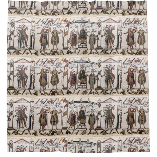 Bayeux Tapestry - King Harold Coronation Duschvorhang (Vorderseite)