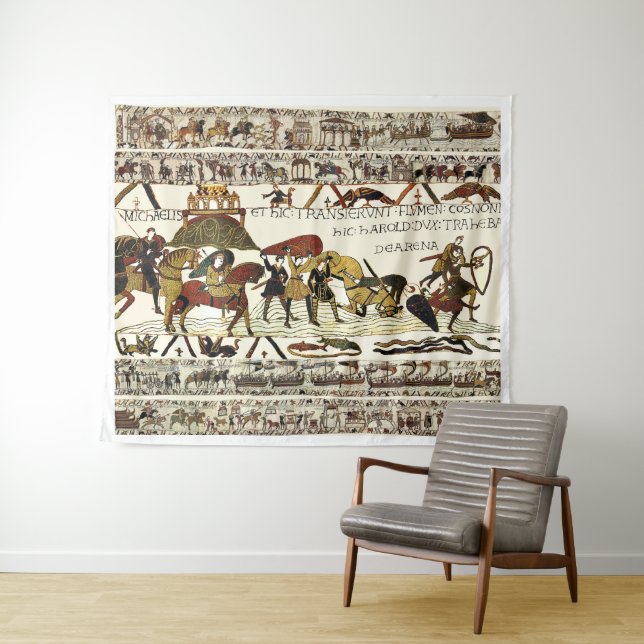 BAYEUX TAPESTRY Wilhelm bei Mont Saint-Michel Wandteppich (Beispiel (Horizontal))
