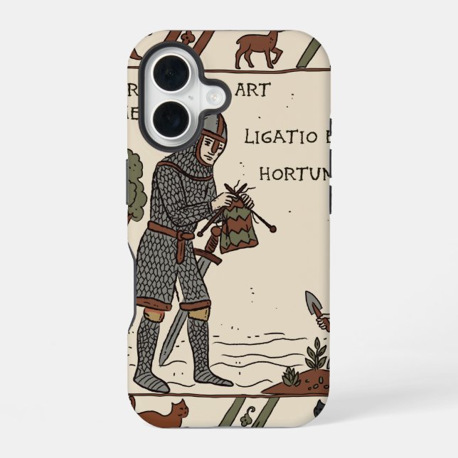 Bayeux-Teppich Parodie iPhone 16 Hülle (Rückseite)