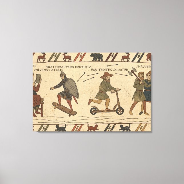 Bayeux-Teppich-Parodie Leinwanddruck (Vorderseite)