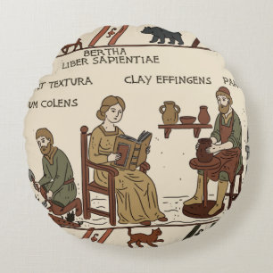 Bayeux-Teppich Parodie Rundes Kissen