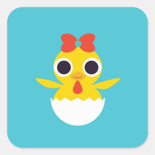 Bayla the Chick Quadratischer Aufkleber