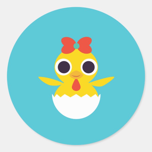 Bayla the Chick Runder Aufkleber (Vorderseite)