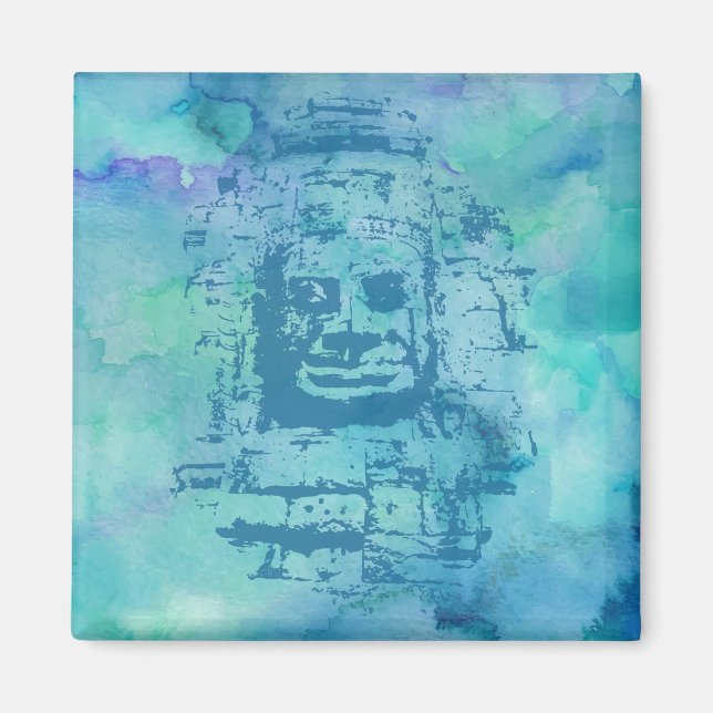 Bayon Face Blue Magnet (Vorne)