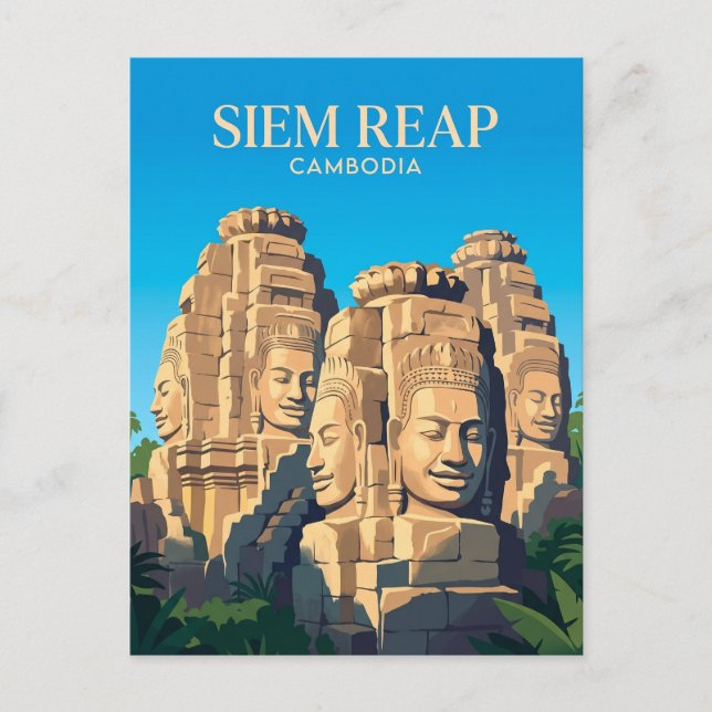 Bayon-Tempel Kambodscha Postkarte (Vorderseite)