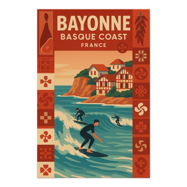 Bayonne — Französische Baskenküste Poster (Vorderseite)