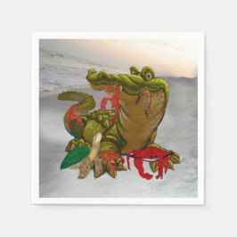 Bayou alligator Cajun Servietten aus meiner Kunst