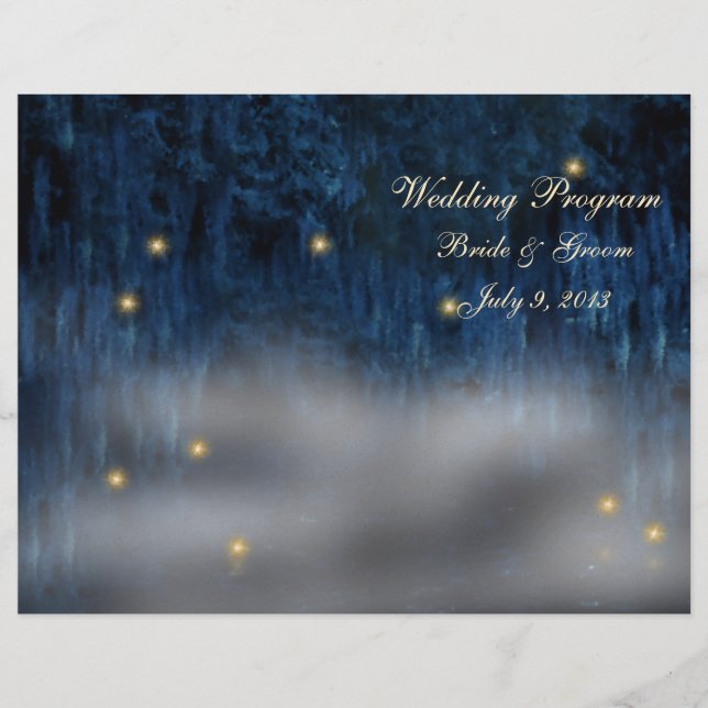 Bayou Bliss Folded Wedding Programm (Vorderseite)