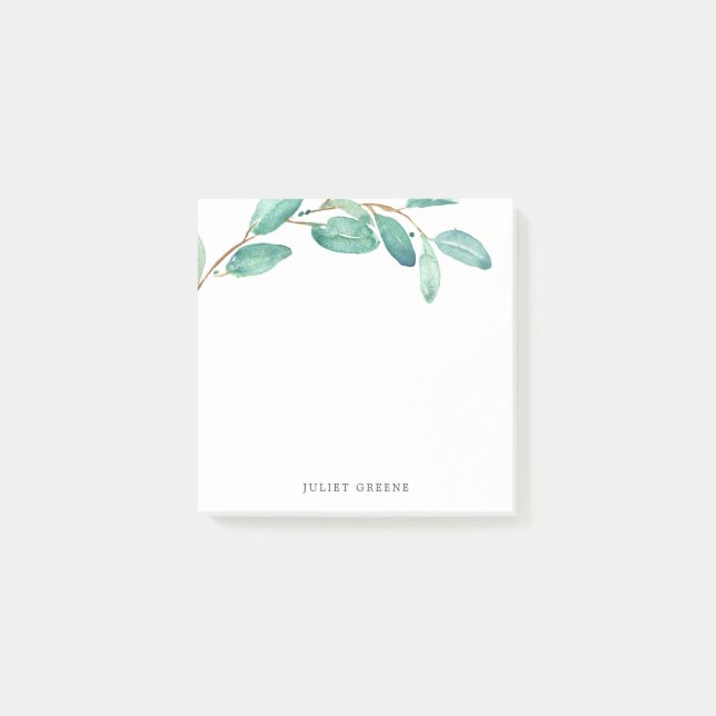 Bayou Botanicals | Grünpflanzen Individuelle Name Post-it Klebezettel (Vorderseite)