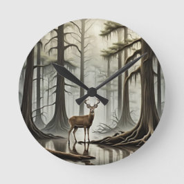 Bayou Deer Runde Wanduhr