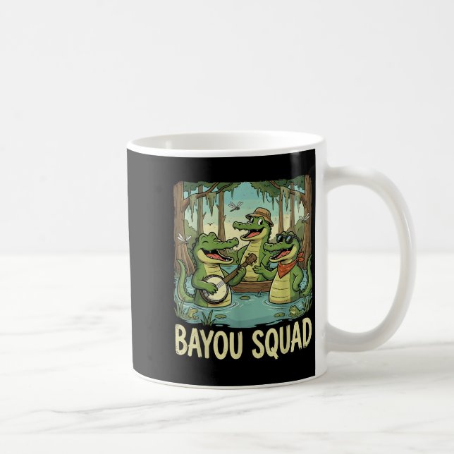 Bayou Squad Louisiana Alligator Retro Wildlife Tra Kaffeetasse (Rechts)