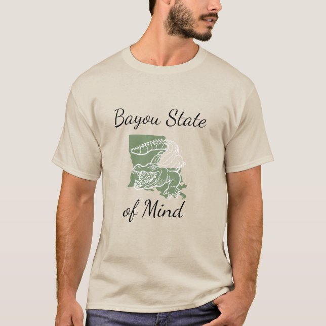 Bayou Staat von Mind Alligator Louisiana Men's T-Shirt (Vorderseite)