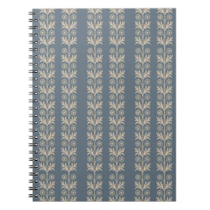 Bayoux Blue Arts and Crafts Blumenstreifen Notizblock
