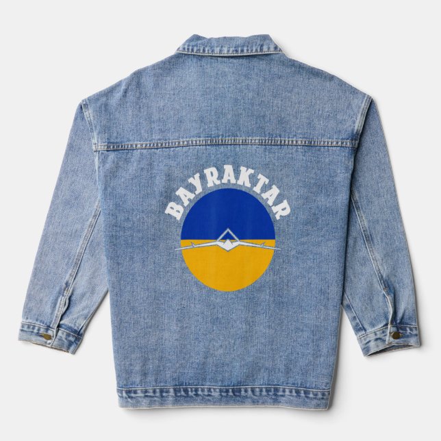 Bayraktar Tb2 Turkish Drone Bayraktar Jeansjacke (Rückseite)