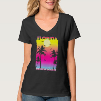 Bayshore Gardens Florida Fl Sommer Vintag Sunset T-Shirt