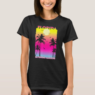 Bayshore Gardens Florida Fl Sommer Vintag Sunset T-Shirt