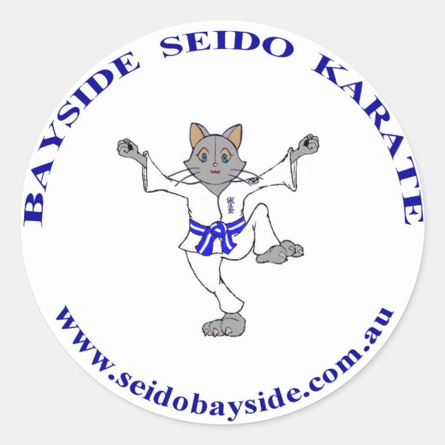 Bayside Cat in Seido Gi Sticker (Vorderseite)