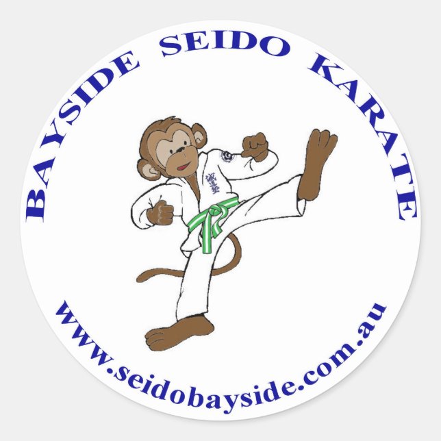 Bayside Monkey in Seido Gi Sticker (Vorderseite)