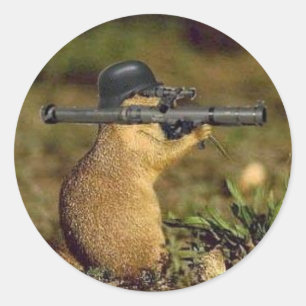Bazooka Gopher Runder Aufkleber