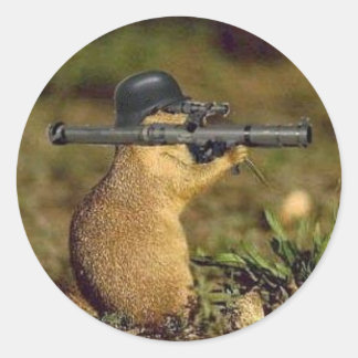 Bazooka Gopher Runder Aufkleber