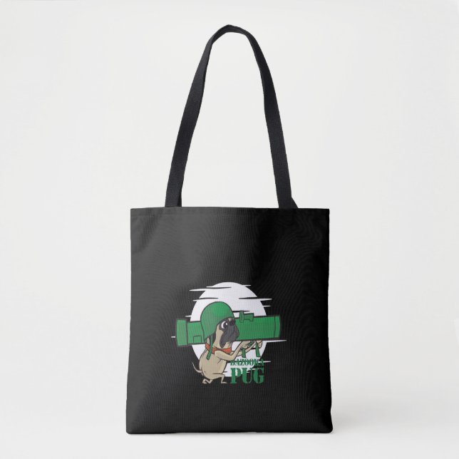 Bazooka Mops Funny Mops Dog Tasche (Vorderseite)