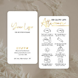 BB Glow Lips Aftercare White & Gold PMU Artist Visitenkarte