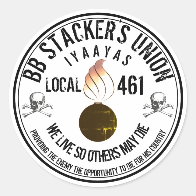 BB Stacker-Gewerkschaft Runder Aufkleber (Vorderseite)