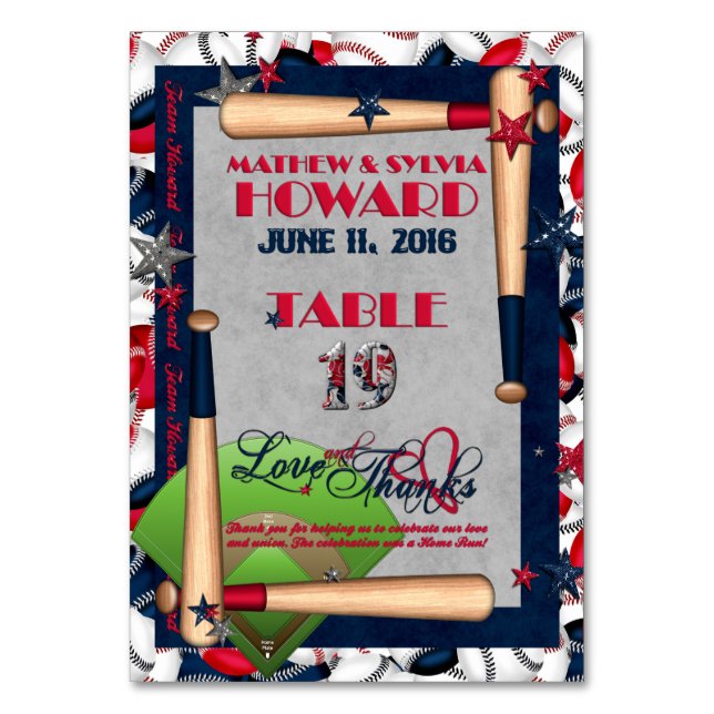 BB Wedding Numbered Table Cards-CUSTOM HOWARD 19 Tischnummer (Vorderseite)