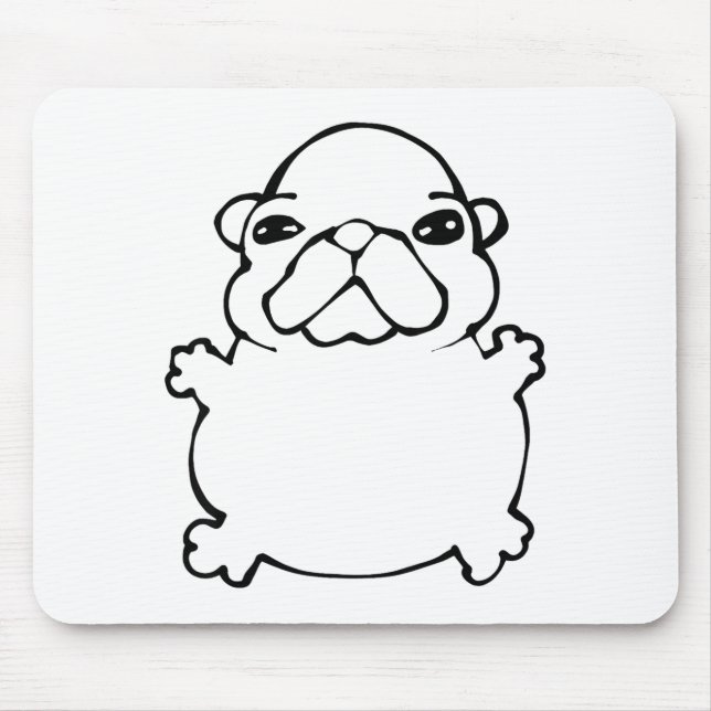 Bble Meme Lustiger Hund Brainrot Wasch meinen Bauc Mousepad (Vorne)