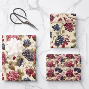 Bblühende Berries Sammlung: Wine Berry Waltz Geschenkpapier Set