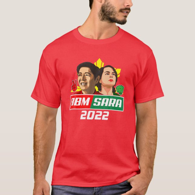 BBM Sara 2022 Präsident Bong Marcos Red Duterte in T-Shirt (Vorderseite)