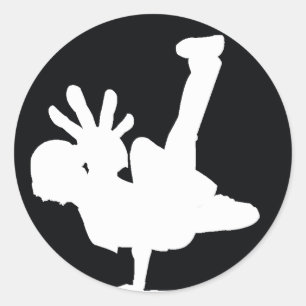 BBOY-Aufkleber weiß Runder Aufkleber