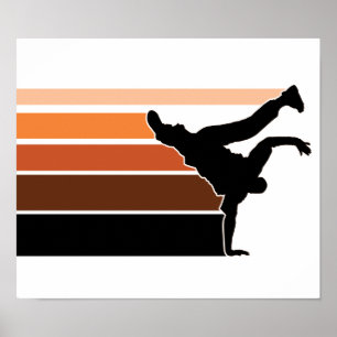BBOY Steigung orgn Schwarz-Plakat Poster