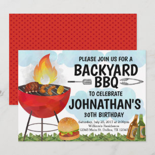 BBQ Anniversaire Fête Invitation Invitation