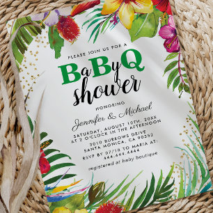 BBQ Baby Paarschwangerschaftsfeier Tropical Baby Einladung