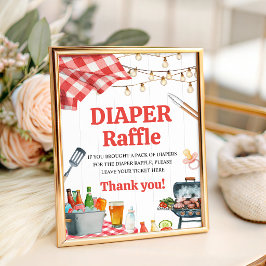 BBQ Baby-Q Windel-Raffle-Tischschild Sockelschild