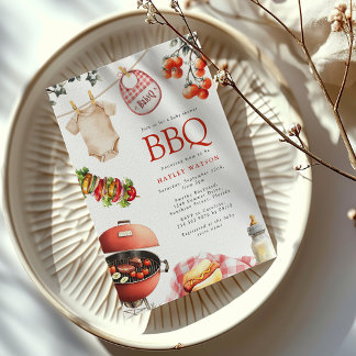 BBQ Baby shower Invitation Einladung