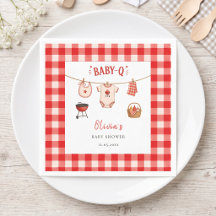 BBQ-Baby-Shower Rustikale rote Gingham