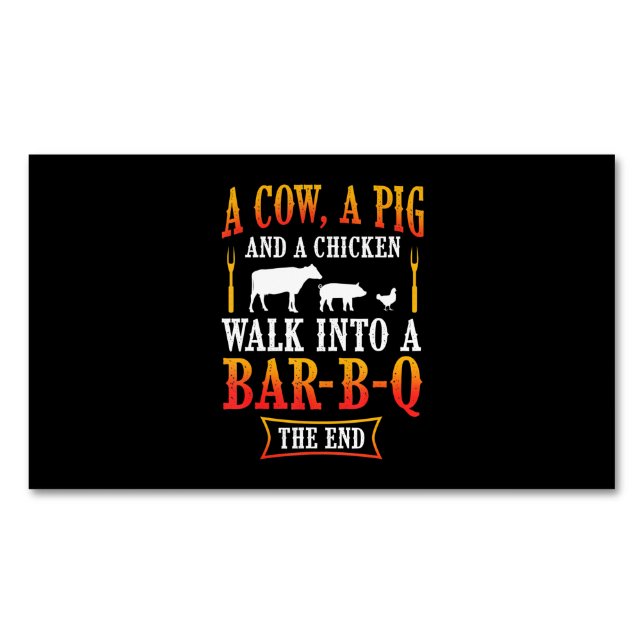 BBQ | Barbecue Grillen Joke Gift Grill Master Koch Magnetische Visitenkarte (Vorderseite)