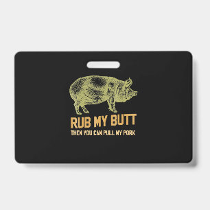 BBQ   BBQ-Grill Schwein Lustiges Schweine-Id Rauch Ausweis