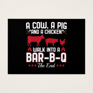 BBQ BBQ Papa Plaisanter Une Vache Un Cochon Et U