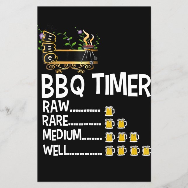 BBQ | BBQ Timer Barbecue Lustiger Grill Grilling G Flyer (Vorne)
