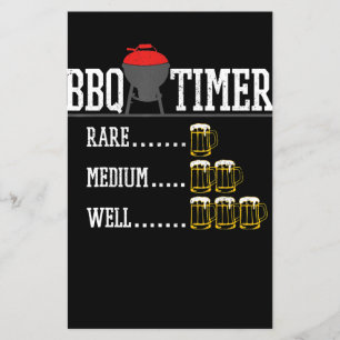 BBQ BBQ-Timer Lustiges Bier-Steak-Grillgrill Flyer