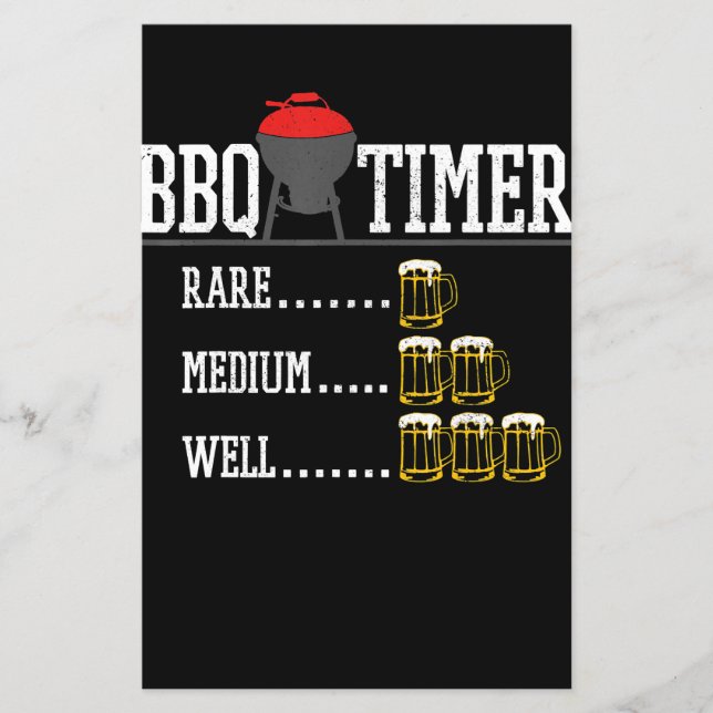 BBQ | BBQ-Timer Lustiges Bier-Steak-Grillgrill Flyer (Vorne)