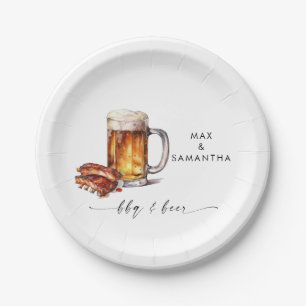 BBQ & Bier Personalisiert Pappteller
